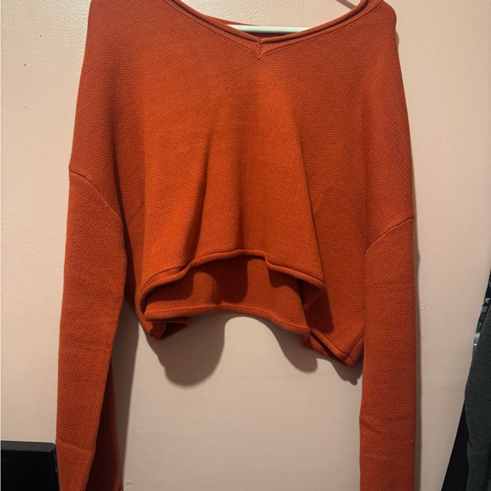 Orange Cropped Sweater
